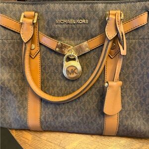 Michael Kors Black and Tan Satchel
